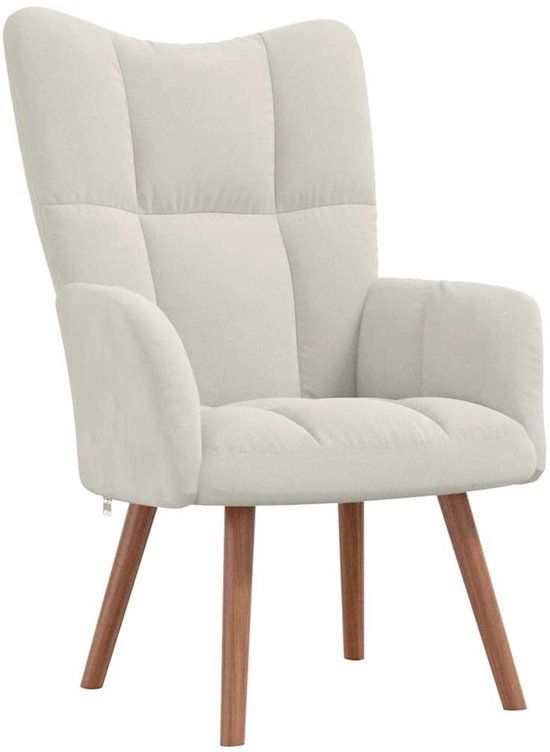 vidaXL Relaxstoel fluweel crèmewit