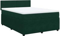 vidaXL Boxspringbed met matras, fluweel, donkergroen, 140x190 cm