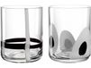 Leonardo BANDA NERA Drinkglas Zwart, Transparant - set/2