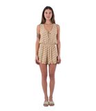Hurley City Block Lace Up Korte Jumpsuit Bruin M Vrouw