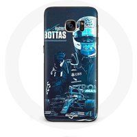 Maniacase Hoesjes voor Samsung Galaxy S6 edge Formule 1 Valtteri Bottas F1 racer Zwart