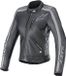 Alpinestars Stella Dyno Lederjacke Schwarz Tar Grau Dunkelgrau XL