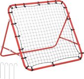 HOMCOM Voetbal rebounder kickback goal reboundmuur trainingsnet staal 75 x 126 cm A62-012