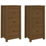VidaXL Dressoirs, 2 stuks, honingbruin, 40x35x80 cm, massief grenenhout