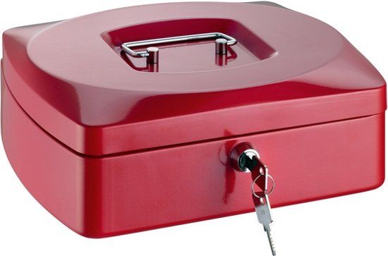 Alco Geldkistje 255x200x90mm staal rood