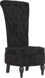vidaXL Stoel met hoge rugleuning, knopen, fluweel, zwart