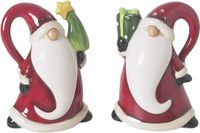 Excelsa Santa Claus Zout- en peperstrooierset, keramiek, rood, 6 x 4,5 x 8 cm, 2 stuks