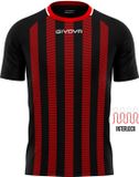Givova Sportshirt Rugby Zwart-rood - M