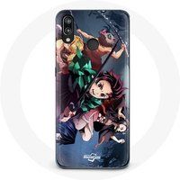 Maniacase Etui voor Huawei P20 Lite Tanjiro Nezuko en Inosuke Slayer Kimetsu no Yaiba Manga