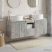 Maison Exclusive - Ensemble de 3 meubles de salle de bain, couleur gris béton, dimensions 129 x 44,5 x 80 cm