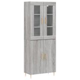 vidaXL Hoge kast, grijs Sonoma, 69,5 x 34 x 180 cm, houtvezel