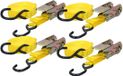 Dunlop Spanbanden met Ratel 4 Stuks - Sjorbanden - Max. 350KG - 5 Meter Lang - Nylon - Zwart/Geel