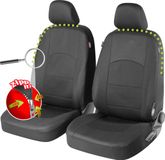 Walser Auto stoelbeschermer Derby met Zipper ZIPP-IT Premium Autostoelhoes - 2 stoelbeschermer voor voorstoel zwart