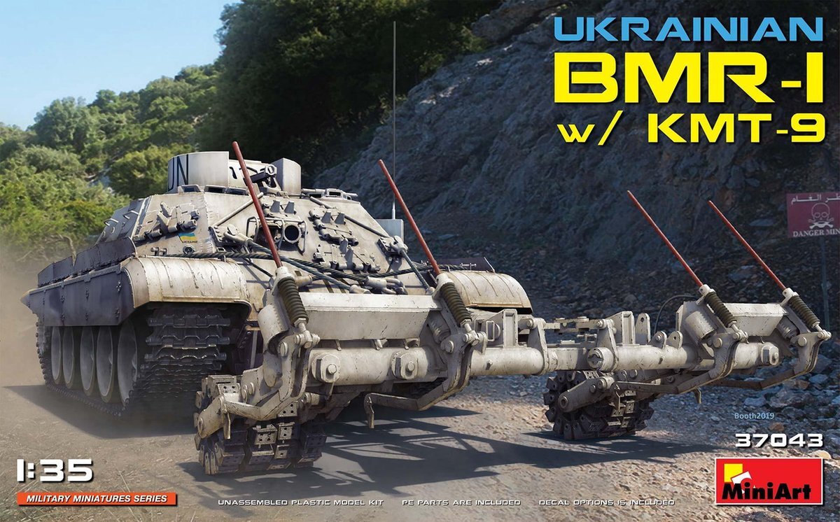 MiniArt 37043 Oekrainian BMR-1 w/KMT-9 modelbouwset, grijs