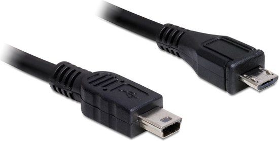 Delock USB 2.0 Micro-B/Mini-B Kabel - 1m - Zwart