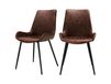 Lot de 2 chaises en cuir synthétique marron