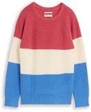 TOM TAILOR Trui blauw / framboos / wit