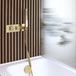 Hudson Reed Lyra Kit de douche thermostatique avec inverseur, vidage-remplissage baignoire et douchette - 2 fonctions - Or satiné