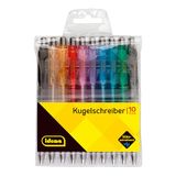 Idena 500275 - Balpennen, 10 stuks, blauwschrijvend