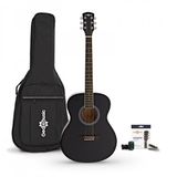 Gear4music Akoestische Studiegitaar (LH) & Accessoireset, Zwart