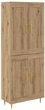 vidaXL Highboard Artisan Eikenhout 69,5 x 34 x 180 cm