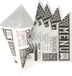 HIT Frietzak - 10x - Puntzak - Papier - Zwart/wit - 17,5 x 24 cm