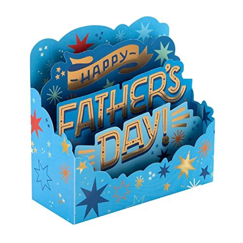 Hallmark Grote 3D Vaderdagkaart voor Papa - Paper Wonder Bright Stars Design