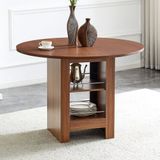 MODFU Ronde Eettafel - Walnootkleur - 100 x 76 cm