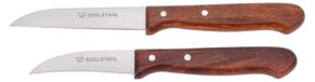 Set de couteaux de cuisine Couteau de chef Couteau à légumes - Acier inoxydable - 2 pièces - Manche en bois