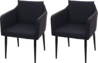 MCW Set van 2 MCW-H93 Eetkamerstoelen - Kunstleer Zwart - Met Armleuning