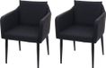 MCW Set van 2 MCW-H93 Eetkamerstoelen - Kunstleer Zwart - Met Armleuning