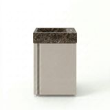 Saniclass Chaci Ensemble de meubles de toilette - 40x65cm - 1 porte - 1 trou de robinet - droite - lavabo dark emporador - coton mat (beige)