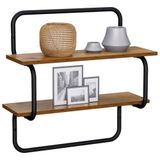 vidaXL Wandplank met 2 niveaus Oud hout 80 x 24,5 x 61 cm Bewerkt hout