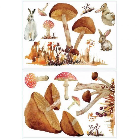RoomMates Mushroom Muursticker Junior - 83,51 x 127 cm - Bruin