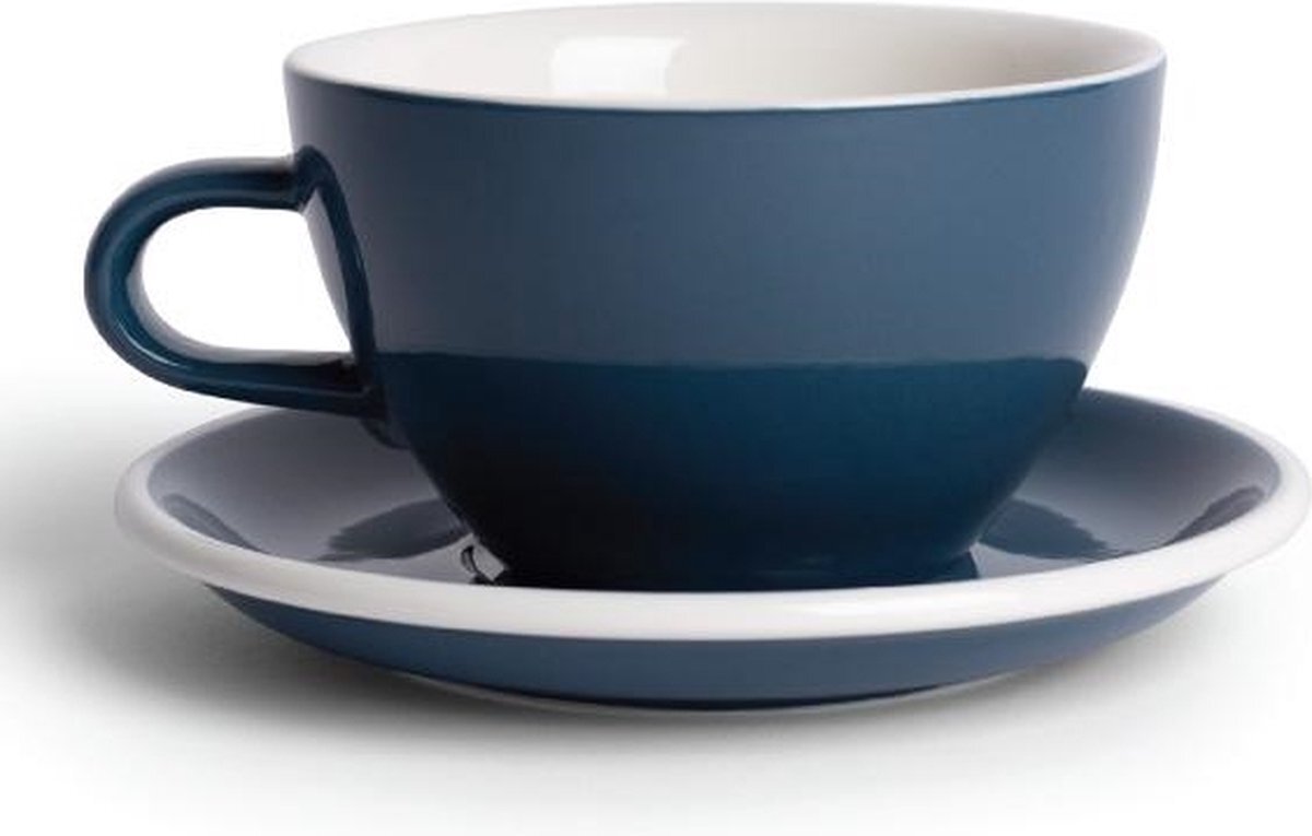 Acme & Co ACME Mega Kop en schotel - 350 ml - Whale (donker blauw) - porselein servies