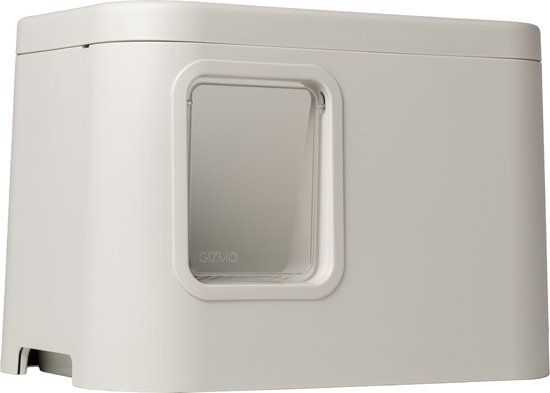 GIZMO Kattenbak - Wit - 58 x 40 x 42 cm - 2-laags Design Kattentoilet voor 2 Katten - Geschikt voor Houtkorrels