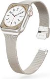 By Qubix Milanese Slim Fit Bandje Starlight/Sterrenlicht voor Apple Watch 38mm/40mm/41mm/42mm