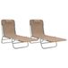 VidaXL Fauteuil de jardin lounge acier textile taupe