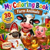 Farm Animals Coloring Book for Kids Ages 6-10: Fun, Easy & Cute Farm Animal Coloring Pages with Amazing Facts | Educational Activity Book for Boys & Girls | Cow, Horse, Pig, Chicken, Sheep & More