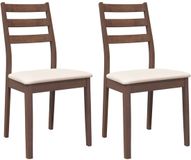 vidaXL Eetkamerstoelen met kussens 2 stuks massief hout rubber bruin