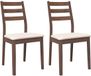 vidaXL Stoelen met kussens 2 stuks massief hout rubber bruin