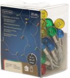 Lumineo Feestverlichting - Gekleurde bolletjes - 190 cm - 20 lampjes - Op batterij
