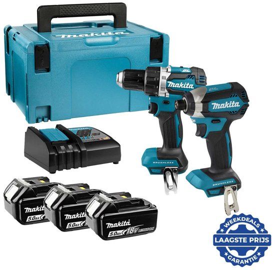 Makita DLX2189T3J Accu Combiset 2-delig (DDF484 + DTD153) 18V 5.0Ah in Mbox