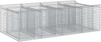 vidaXL Gabionen verhoogde border, 2 stuks, 200 x 100 x 60 cm, verzinkt staal