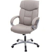 Bureaustoel HWC-A71, directiedraaistoel, kunstleer ~ taupe-grijs