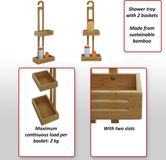 MCW-M23 Doucheplank - 2 Manden - Bamboe - 69cm - Bruin