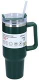 Alpina Bouteille isotherme avec paille – 1.200 ml – Bouteille isotherme en acier inoxydable – Isolation à double paroi – Anti-fuite – Vert
