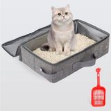 PromoHome Draagbare Opvouwbare Kattenbak - Grijs