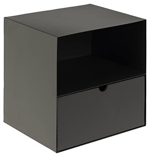 AC Design Furniture Jeppe nachtkastje, metaal, zwart, H B: 30 x D: 25 cm