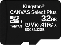 Kingston Technology 32GB micSDHC Canvas Select Plus 100R A1 C10 kaart + ADP